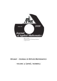 Aplimat - Journal of Applied Mathematics