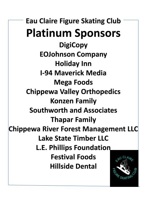 Ecfsc Sponsors Eau Claire Figure Skating Club