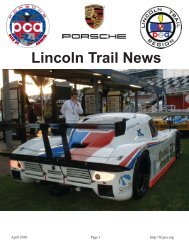 April 2010 - Lincoln Trail - Porsche Club of America