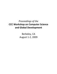 Proceedings of the CCC Workshop on Computer Science and ...