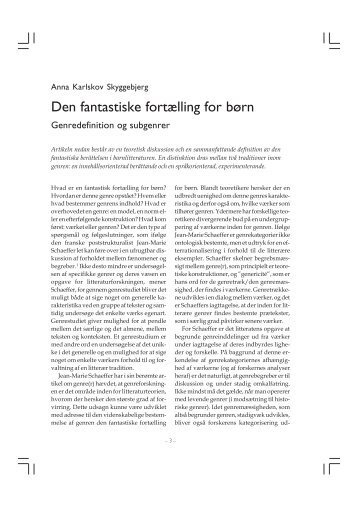 Den fantastiske fortælling for børn - Journal of Children's Literature ...