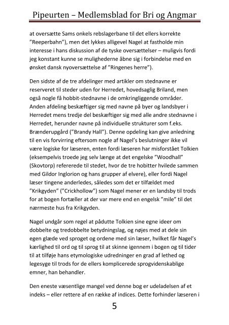 Pipeurten – Medlemsblad for Bri og Angmar