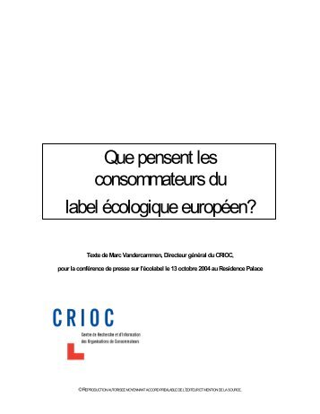 Que pensent les consommateurs du label écologique européen?