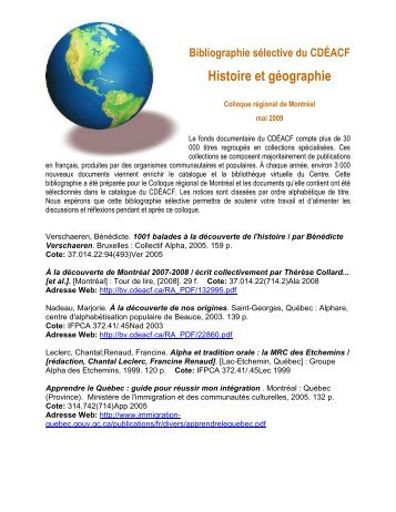 Histoire et géographie.RTF - Bibliothèque virtuelle - CDÉACF