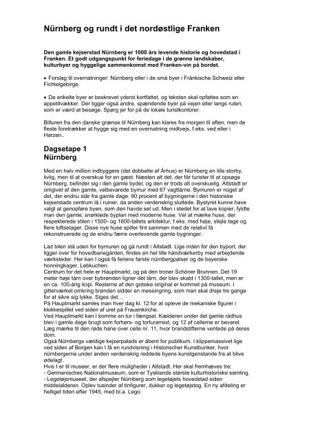Nürnberg og rundt i det nordøstlige Franken