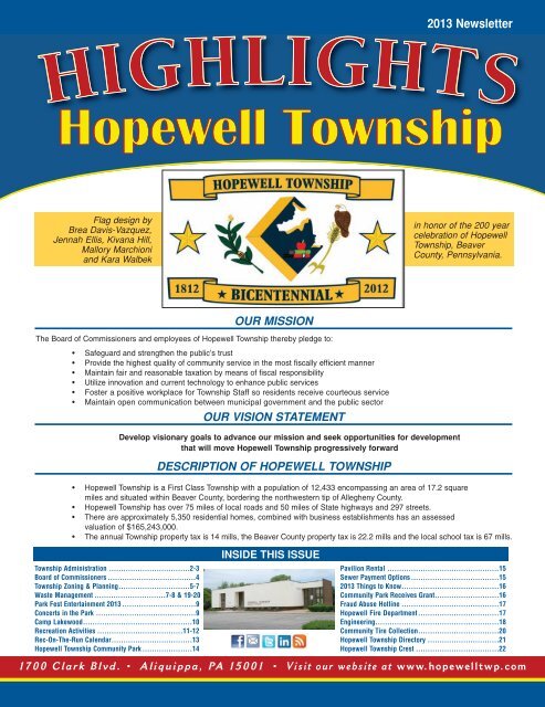 2013 Newsletter 1 - Hopewell Township