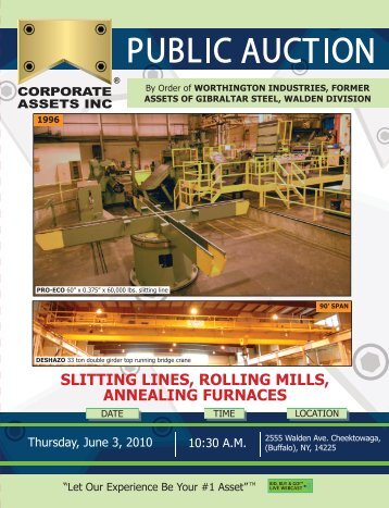 slitting lines, rolling mills, annealing furnaces - Corporate Assets Inc.
