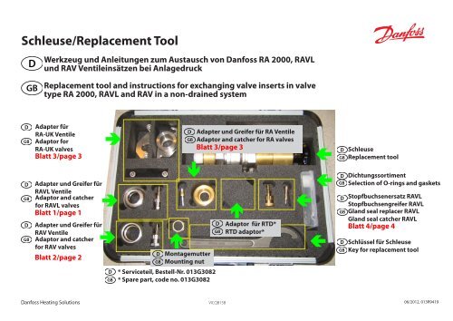 Schleuse/Replacement Tool - Danfoss.com