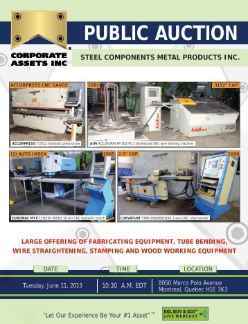 Steel Components Metal Products Inc. - Corporate Assets Inc.