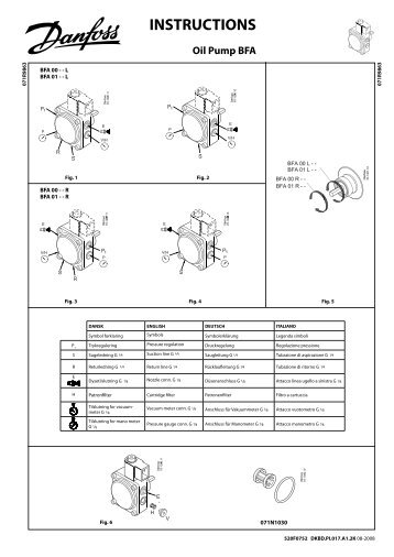 INSTRUCTIONS Oil Pump BFA - Danfoss.com