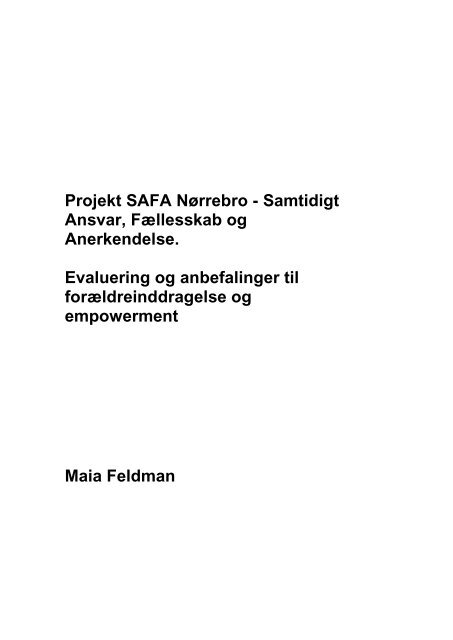 SAFA Nørrebro - Samtidigt Ansvar, Fællesskab og Anerkendelse