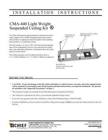 CMA-440 Light Weight Suspended Ceiling Kit - Chief