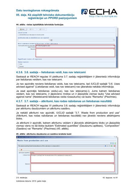 Datu iesniegšanas rokasgrāmata - ECHA - Europa