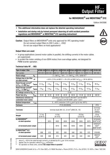 HF Output Filter MC31C & Movidrive - 10501312.pdf