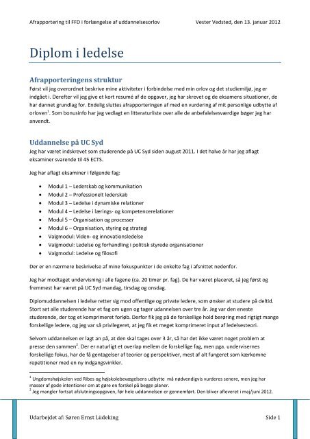 nederlag Balehval Stevenson Diplom i ledelse - FFD.dk