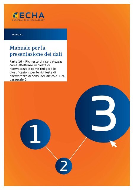 Manuale per la presentazione dei dati - ECHA - Europa