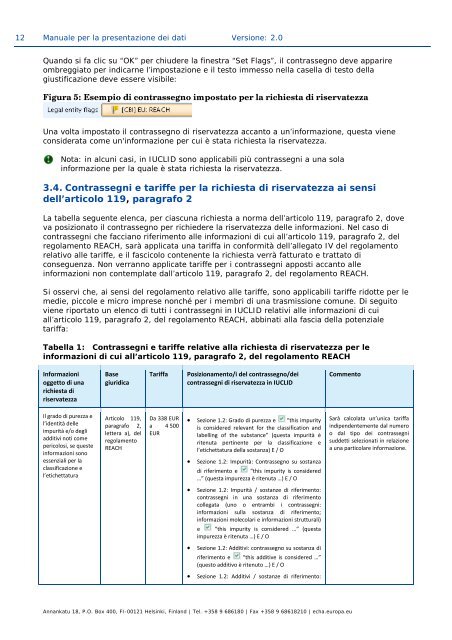 Manuale per la presentazione dei dati - ECHA - Europa