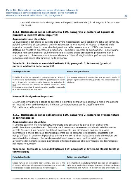 Manuale per la presentazione dei dati - ECHA - Europa