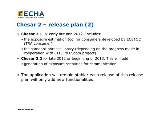 Using Chesar for the CSA - ECHA - Europa
