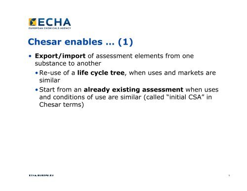 Using Chesar for the CSA - ECHA - Europa