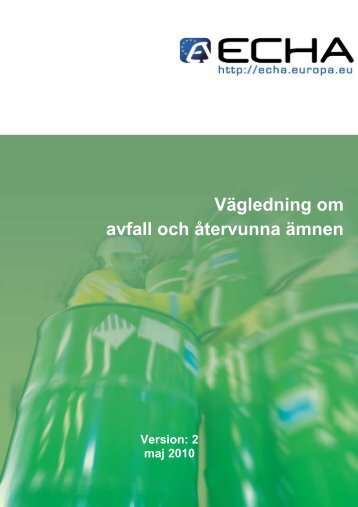Vägledning om avfall och återvunna ämnen - ECHA - Europa