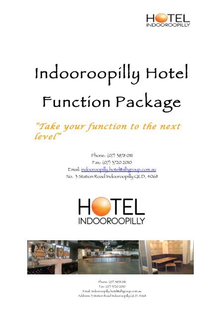 Indooroopilly Hotel Function Package