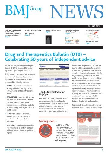 Drug and Therapeutics Bulletin (DTB) – Celebrating 50 ... - BMJ Group