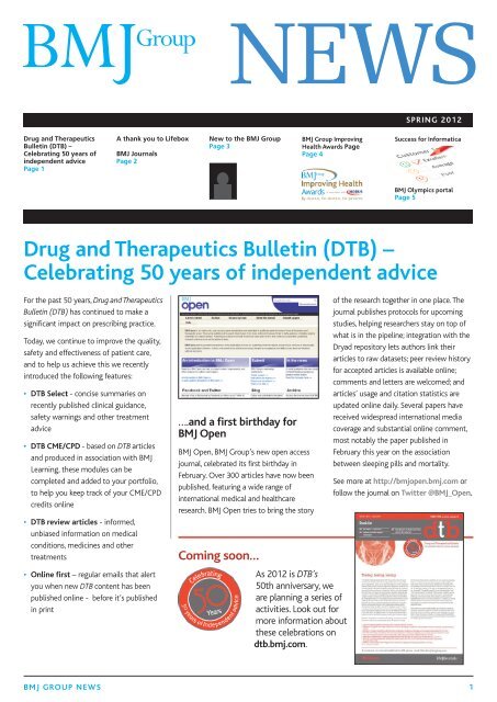 Drug and Therapeutics Bulletin (DTB) – Celebrating 50 ... - BMJ Group