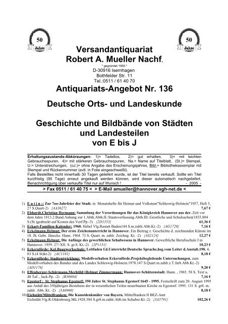 Antiquariats Angebot Nr 136 Deutsche Orts Antikbuch24