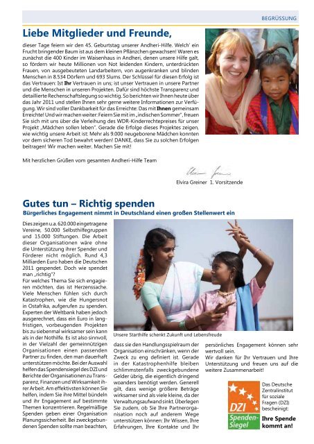 Projektarbeit in Indien und Bangladesch - Andheri-Hilfe Bonn