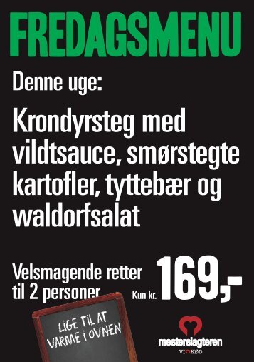 Krondyrsteg med vildtsauce, smørstegte kartofler, tyttebær og ...