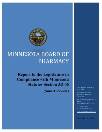 Minnesota Board of Pharmacy - Minnesota State Legislature