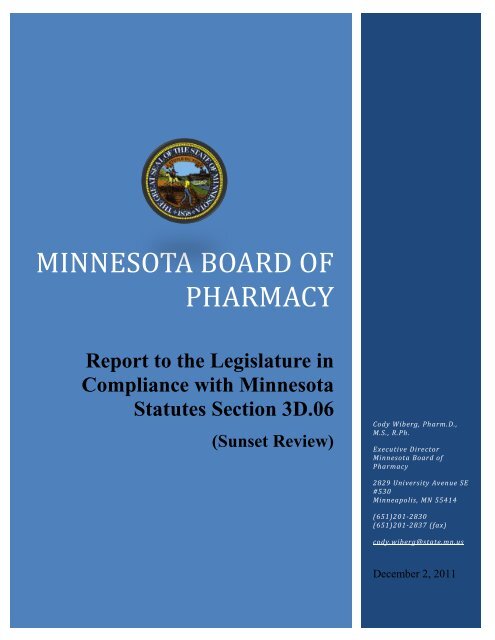 Minnesota Board of Pharmacy - Minnesota State Legislature