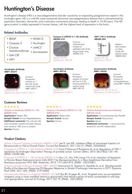 NOVUS BIOLOGICALS ANTIBODIES FOR - BioNova