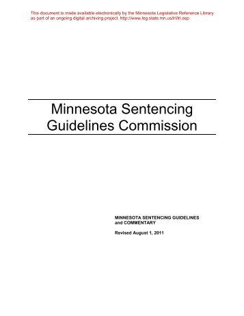 MINNESOTA SENTENCING GUIDELINES AND COMMENTARY
