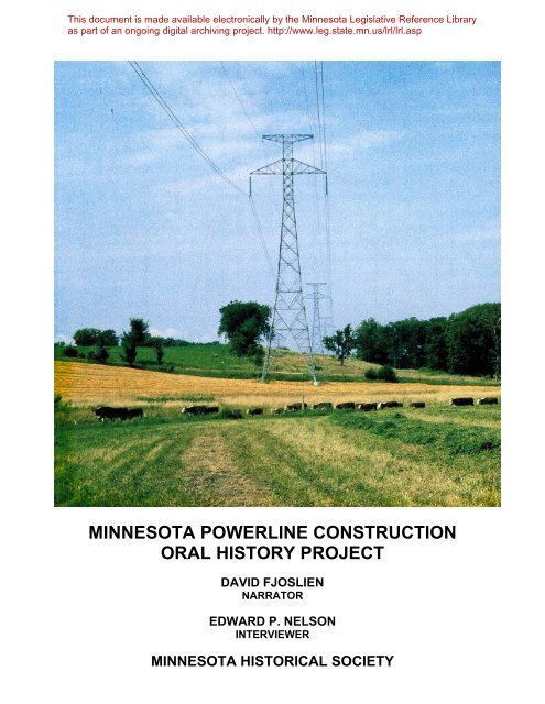 minnesota powerline construction oral history project