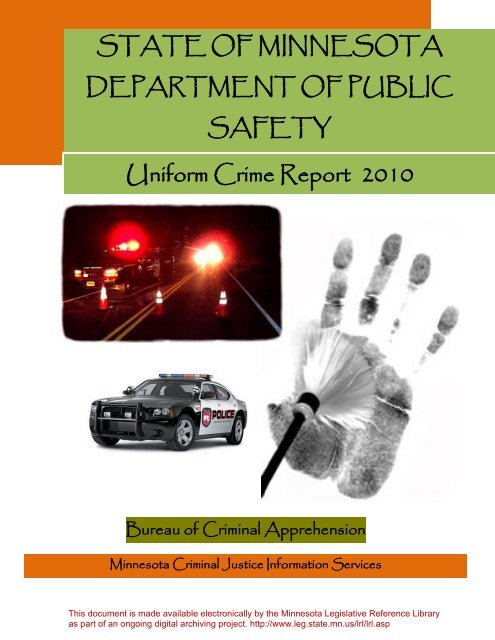STATE OF MINNESOTA DEPARTMENT OF PUBLIC SAFETY