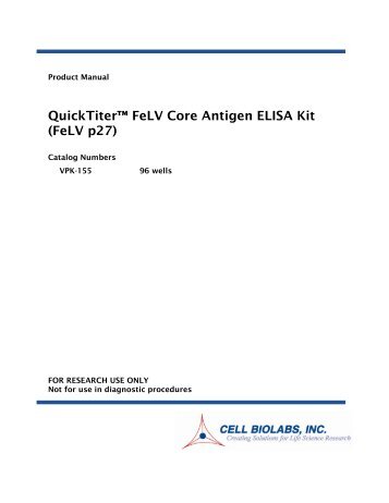 QuickTiter™ FeLV Core Antigen ELISA Kit (FeLV p27) - BioNova