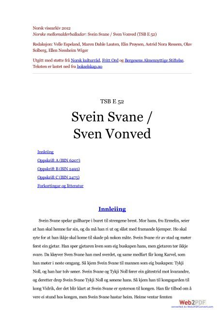 Svein Svane / Sven Vonved - Bokselskap.no