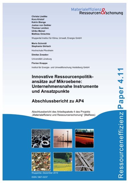 MaRess_AP4_11.pdf - Publication Server of the Wuppertal Institute ...