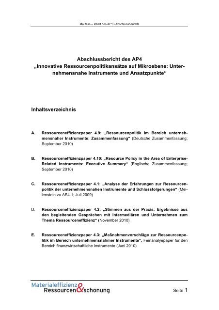 MaRess_AP4_11.pdf - Publication Server of the Wuppertal Institute ...