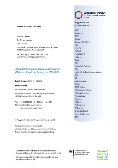 MaRess_AP4_11.pdf - Publication Server of the Wuppertal Institute ...