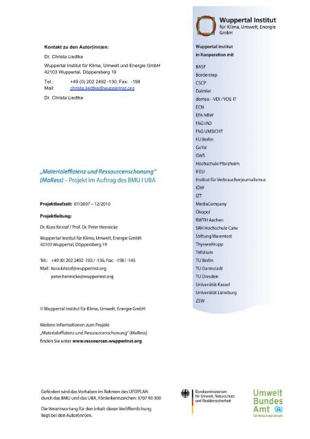 MaRess_AP4_11.pdf - Publication Server of the Wuppertal Institute ...