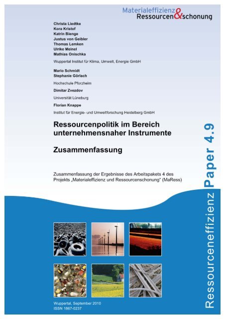 MaRess_AP4_11.pdf - Publication Server of the Wuppertal Institute ...