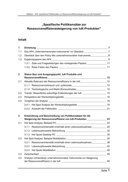 MaRess_AP4_11.pdf - Publication Server of the Wuppertal Institute ...