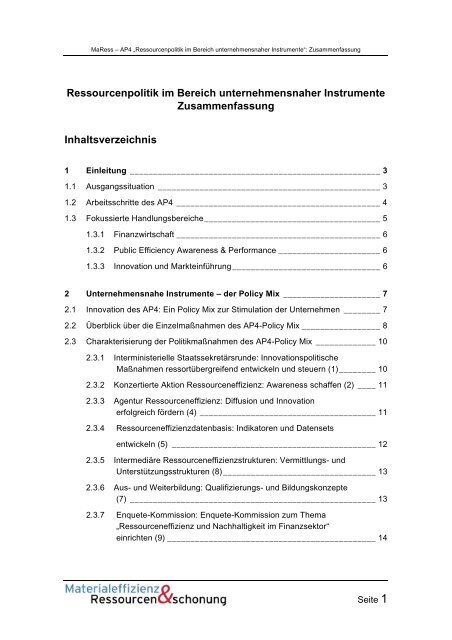 MaRess_AP4_11.pdf - Publication Server of the Wuppertal Institute ...