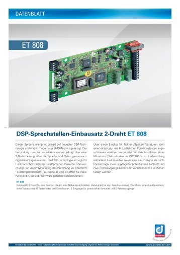 DSP-Sprechstellen-Einbausatz 2-Draht ET 808 - Commend