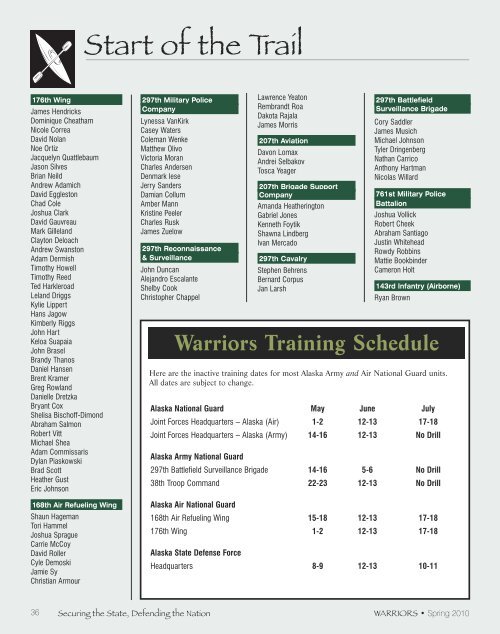 Warrior Spring 2005 - Alaska - Department of Military and Veterans ...