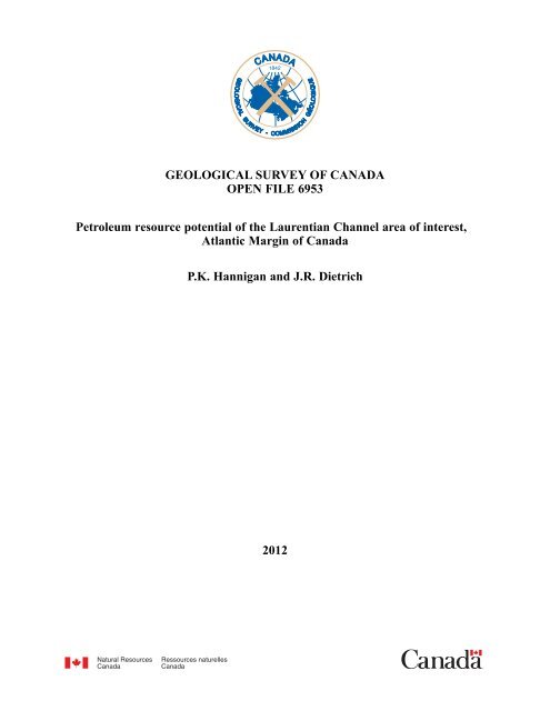 Geological Surve!   y Of Canada Open File 6953 Geogratis - 