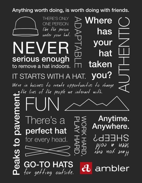 We Make Hats - Ambler 2012 Media Kit